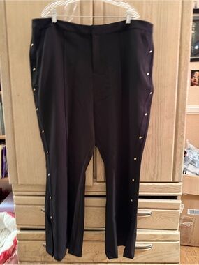 G.I.L.I. Black Men’s Dress Pants with Gold Side Studs